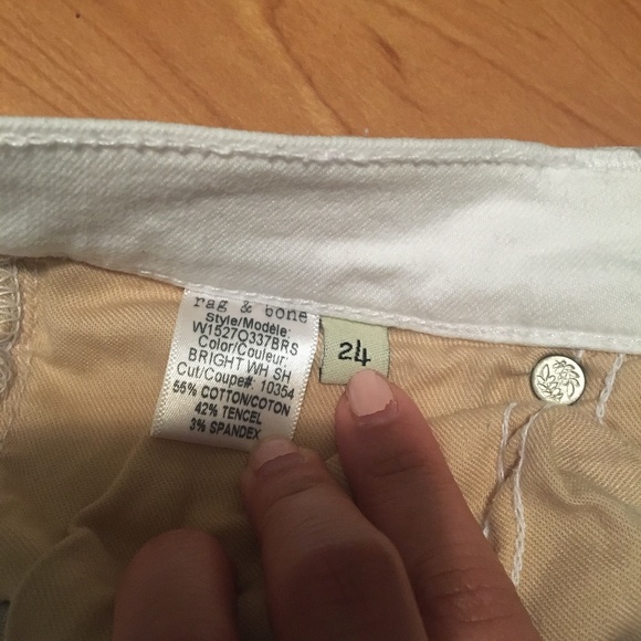 Rag & Bone white distressed zipper capri jeans - Picture 6 of 10